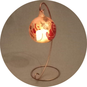 Hand-painted Hanging Glass Candle Holder