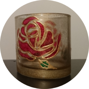 Hand-painted Glass Candle Holder